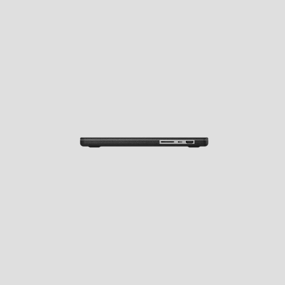Black Case For MacBook Air 13-inch (2022 / 2024) Calf with Black Metal -6 | Black-Black