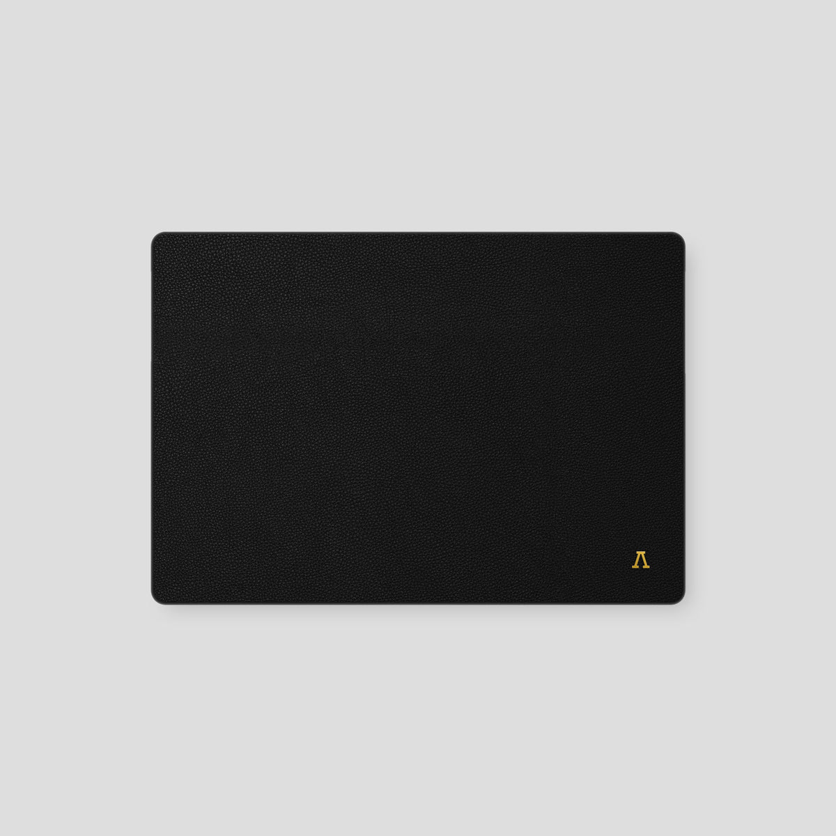 Black Case For MacBook Air 13-inch (2022 / 2024) Calf with Gold Metal -2 | Black-Gold