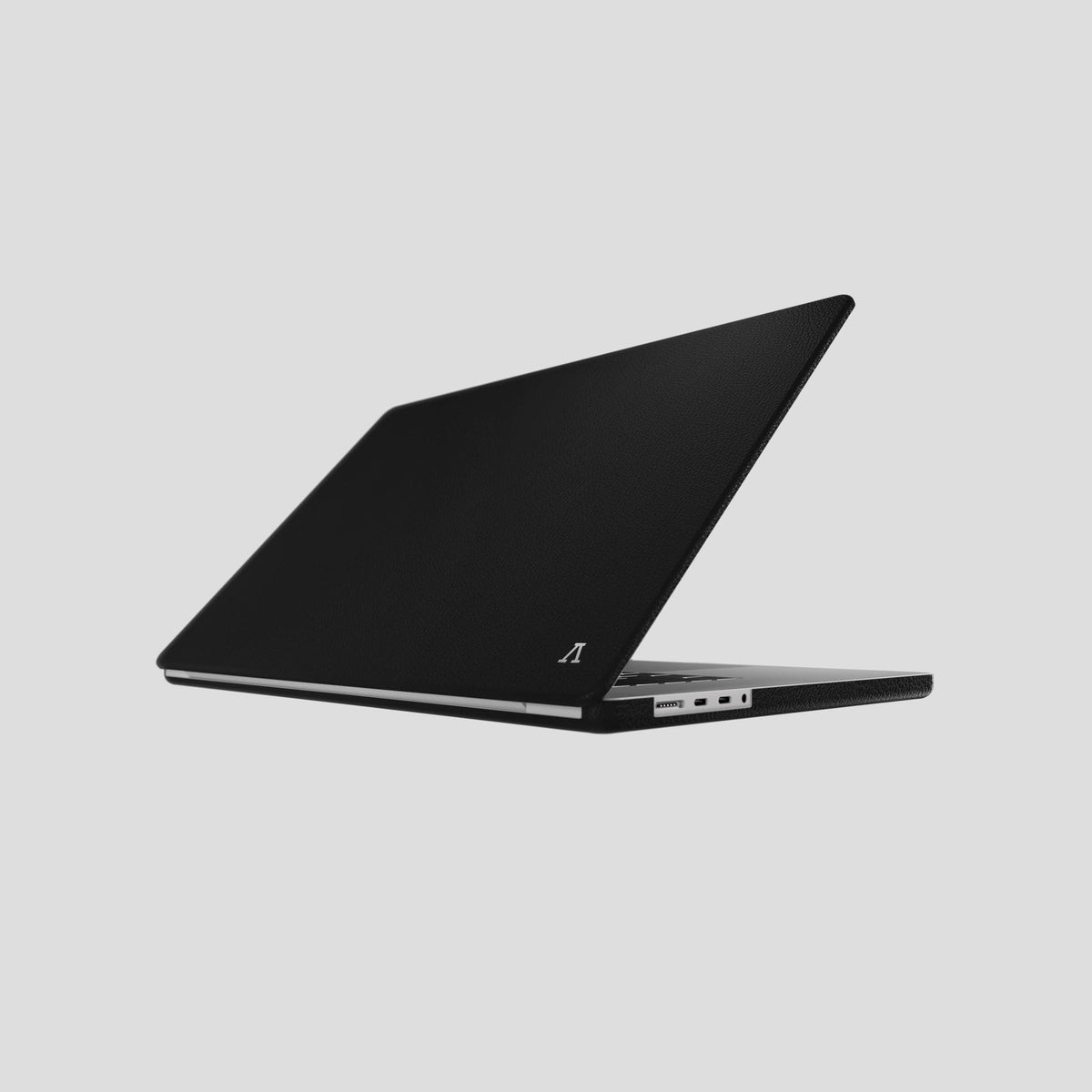 Black Case For MacBook Air 13-inch (2022 / 2024) Calf with Steel Metal -1 | Black-Steel