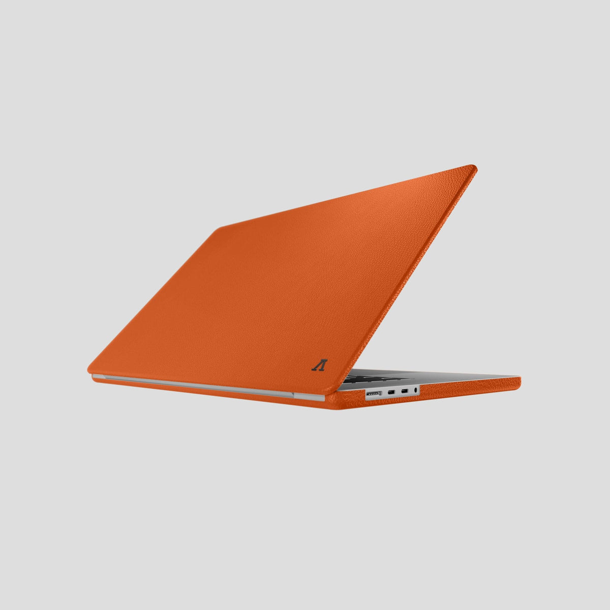 Orange Case For MacBook Air 13-inch (2022 / 2024) Calf with Black Metal -1 | Orange-Black