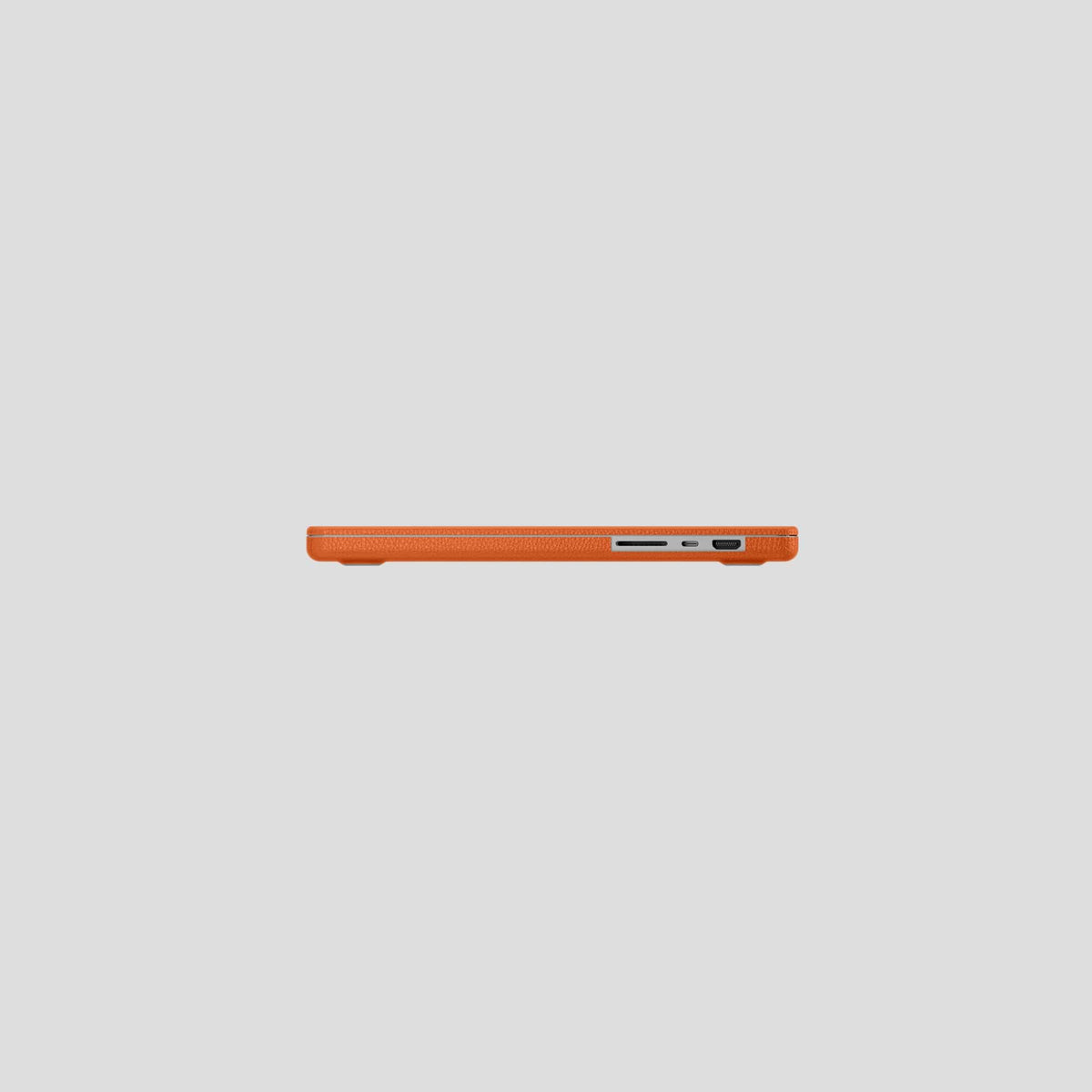 Orange Case For MacBook Air 13-inch (2022 / 2024) Calf with Steel Metal -6 | Orange-Steel