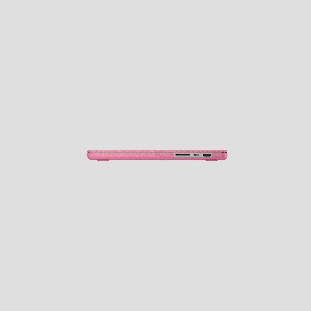 Pink Case For MacBook Air 13-inch (2022 / 2024) Calf with Black Metal -6 | Pink-Black