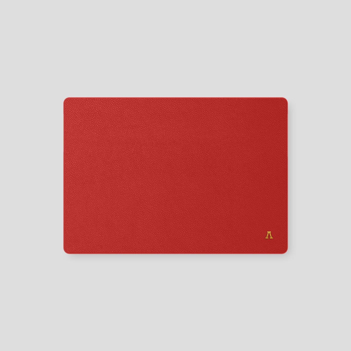 Red Case For MacBook Air 13-inch (2022 / 2024) Calf with Gold Metal -2 | Red-Gold
