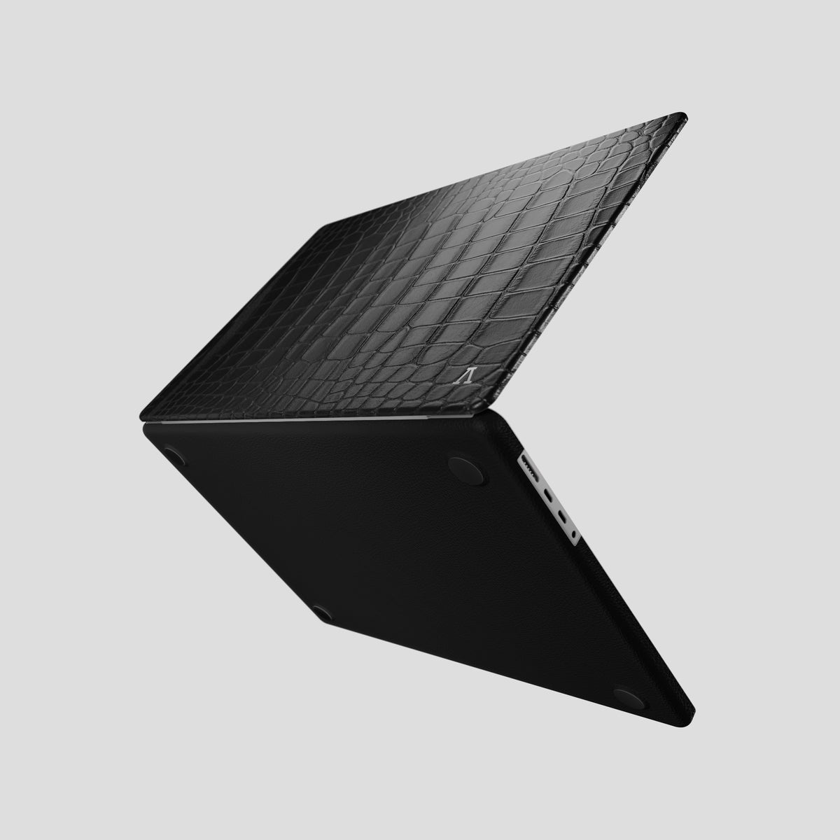 Black Case MacBook Pro 16-inch In Alligator with Steel -4 | Black-Steel