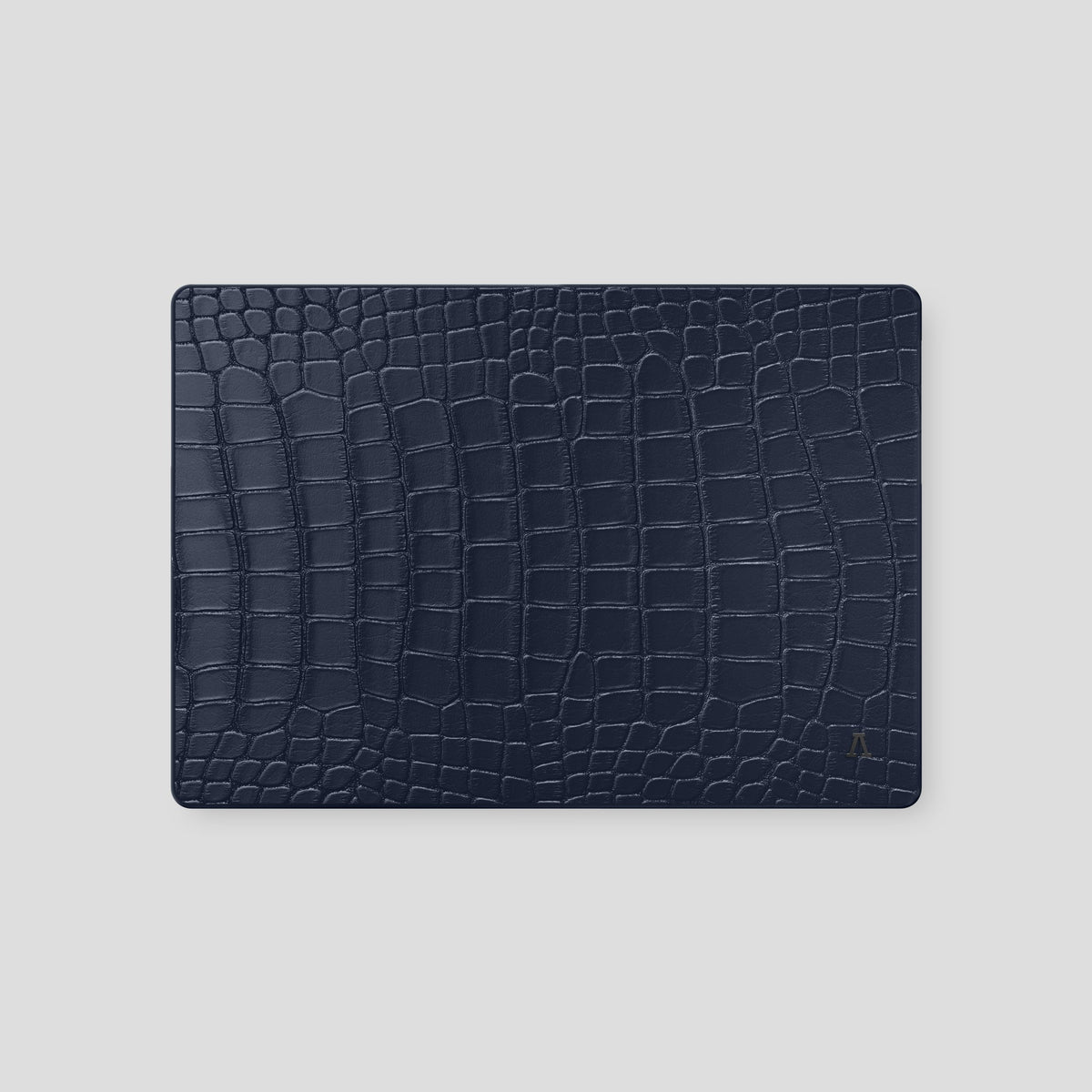 Navy Blue Case For MacBook Air 15-inch (2023 / 2024) Alligator with Black Metal -2 | Navy-Blue-Black