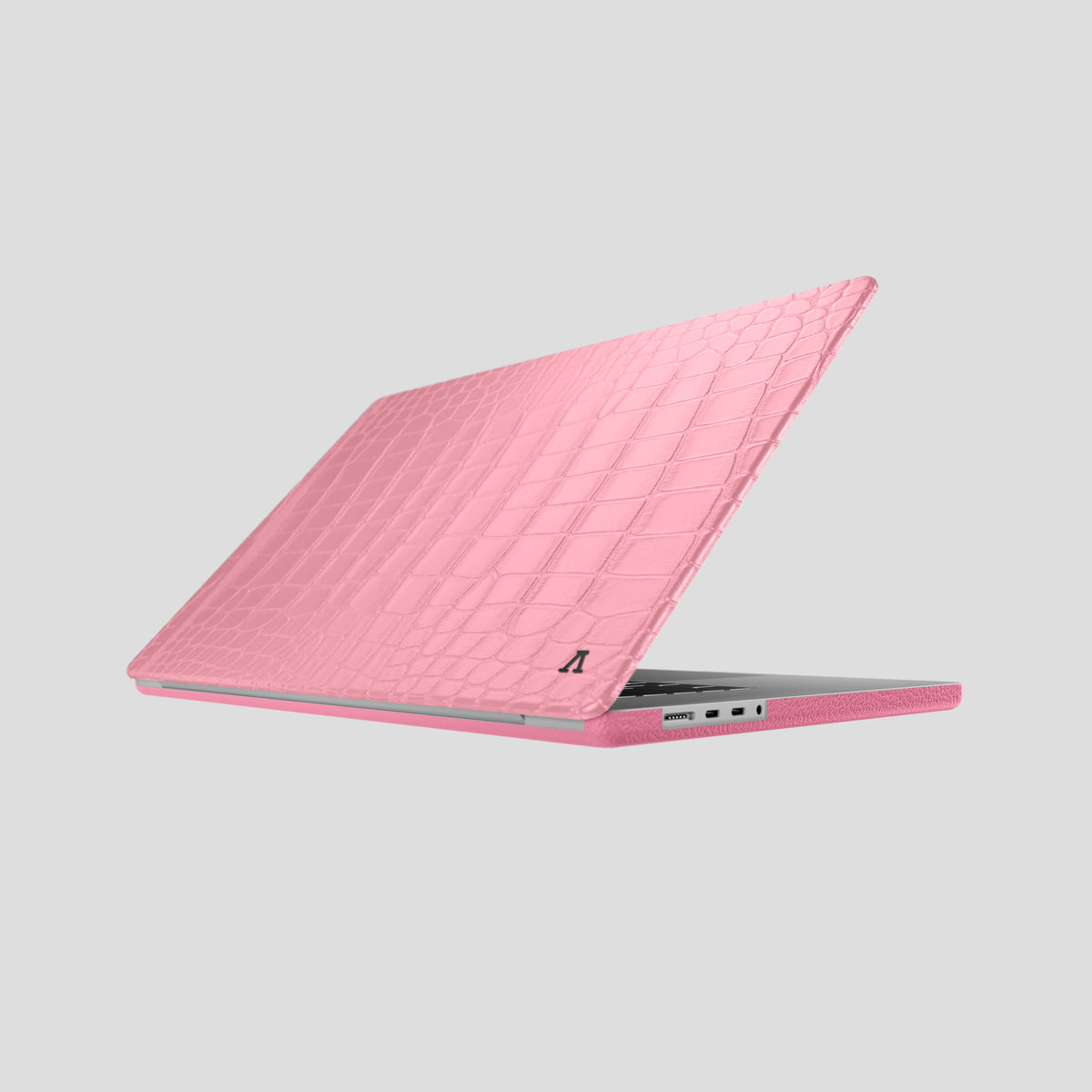 Pink-Lagoon Case MacBook Pro 16-inch In Alligator with Black Metal -1 | Pink-Lagoon-Black