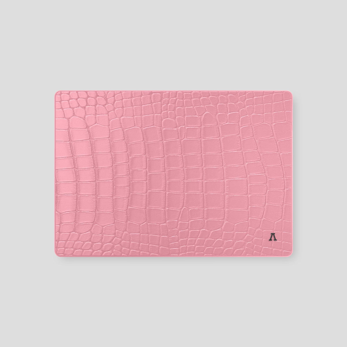 Pink Case For MacBook Air 15-inch (2023 / 2024) Alligator with Black Metal -2 | Pink-Black