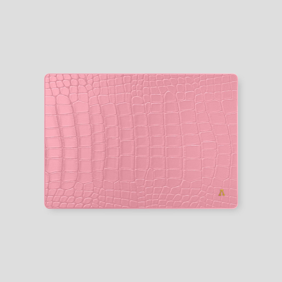 Pink Case For MacBook Air 15-inch (2023 / 2024) Alligator with Gold Metal -2 | Pink-Gold