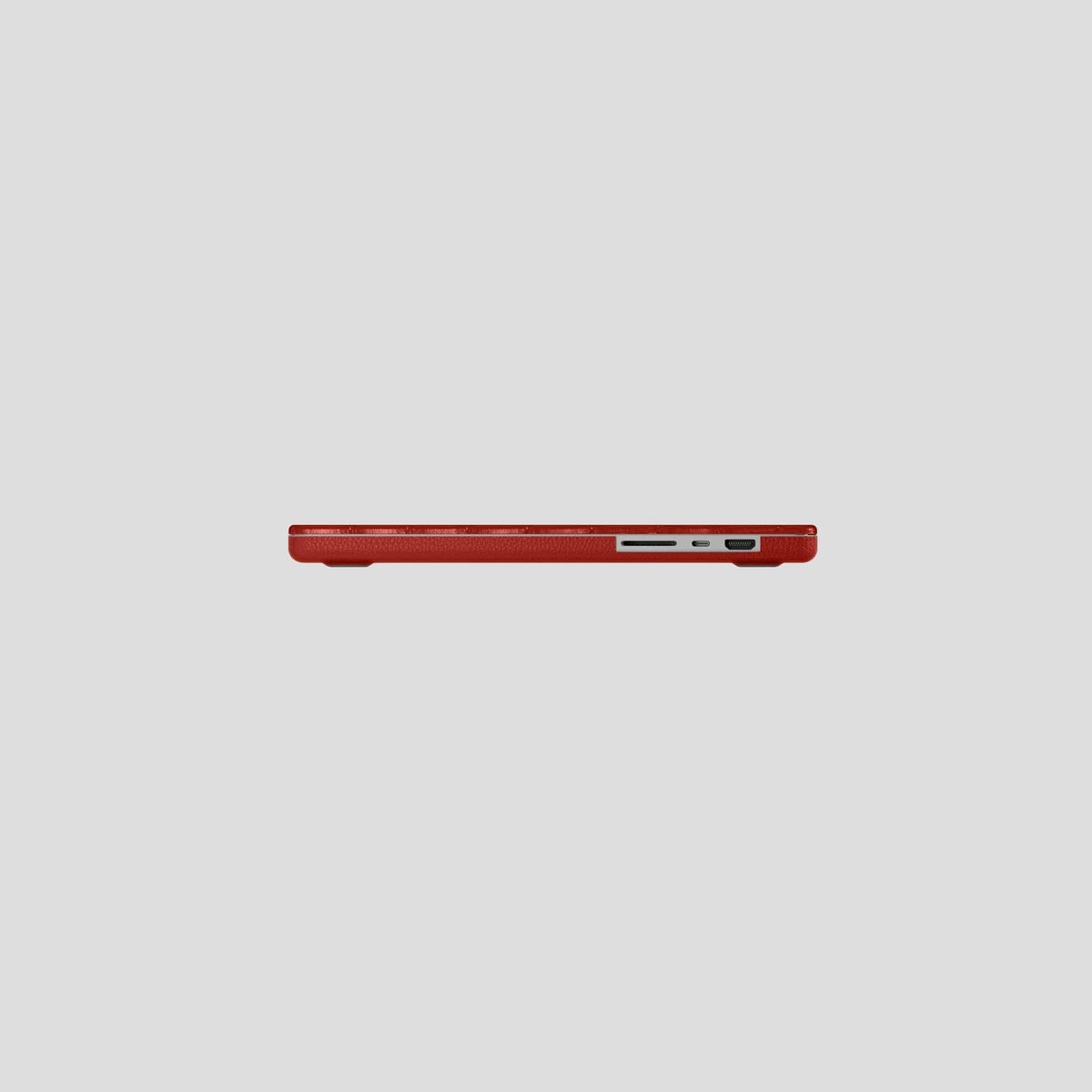Red Case For MacBook Air 15-inch (2023 / 2024) Alligator with Black Metal -6 | Red-Black