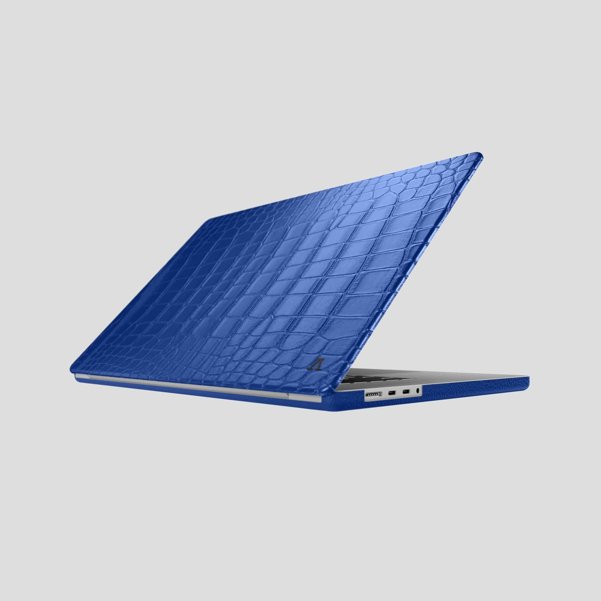Royal Blue Case For MacBook Air 15-inch (2023 / 2024) Alligator with Black Metal -1 | Royal-Blue-Black