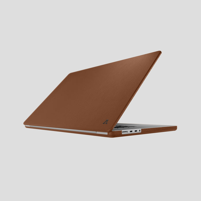 Caramel Case For For MacBook Air 15-inch (2023 / 2024) Calf with Black Metal -1 | Caramel-Black