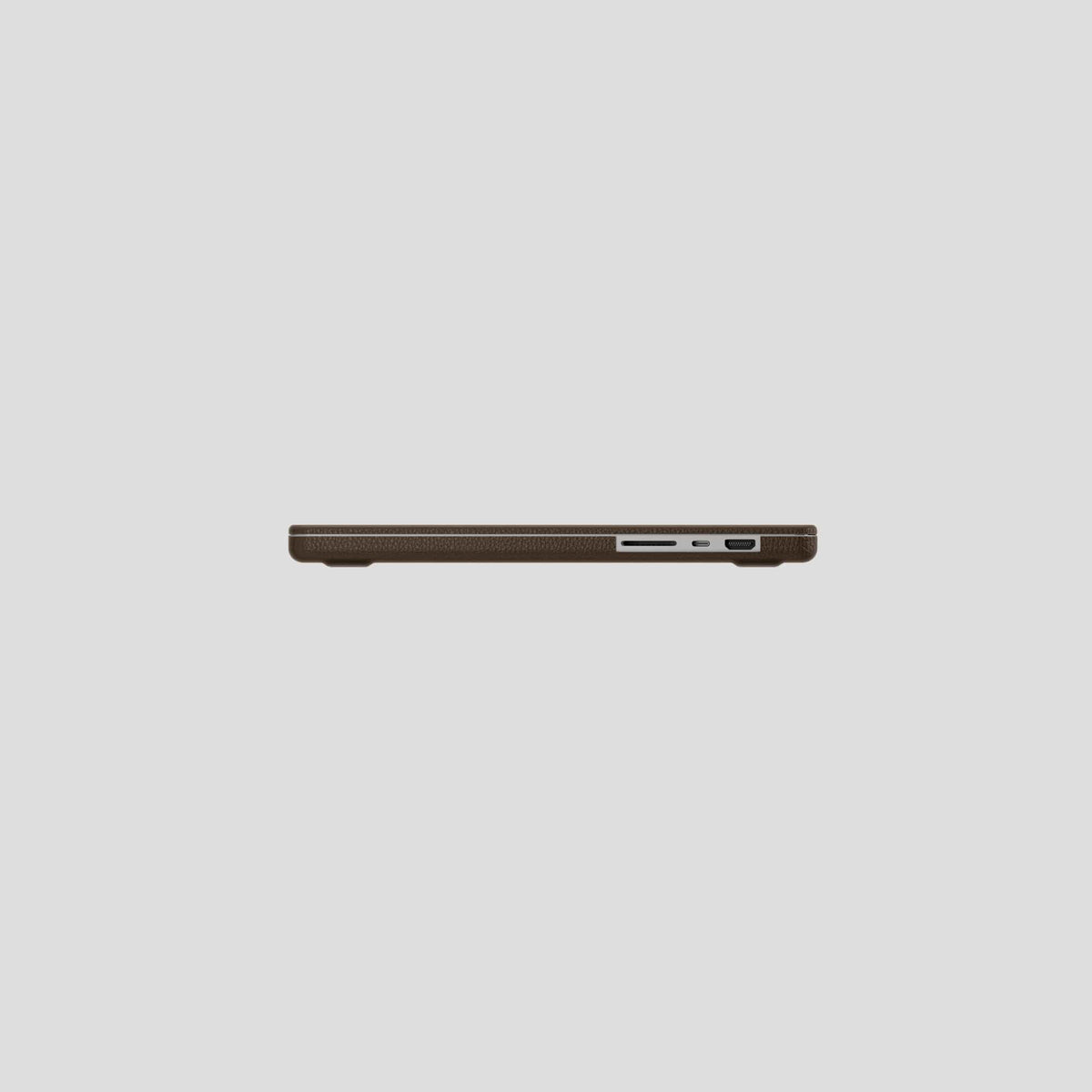 Dark Brown Case For For MacBook Air 15-inch (2023 / 2024) Calf with Black Metal -6 | Dark-Brown-Black