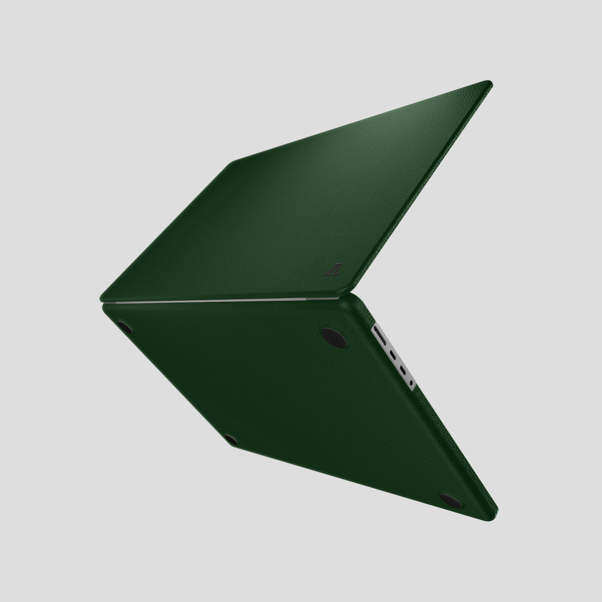 Dark Green Case For For MacBook Pro 16 Calf with Black Metal -4 | Dark-Green-Black