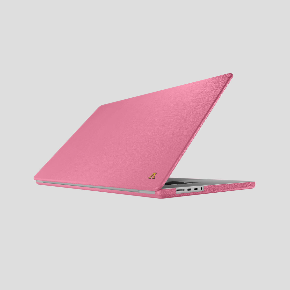 Pink Case For For MacBook Pro 16 Calf with Gold Metal -1 | Pink-Gold