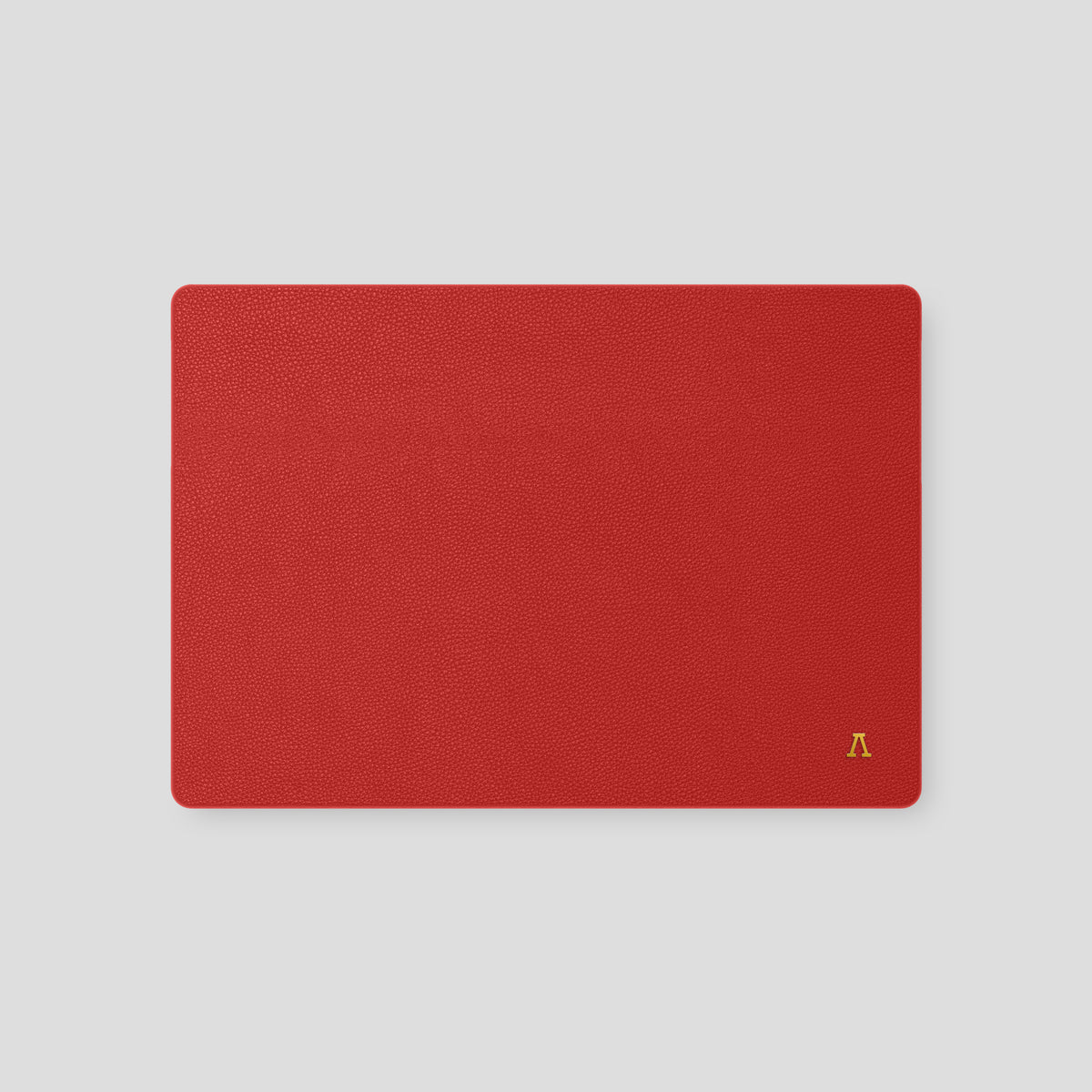 Red Case For For MacBook Pro 16 Calf with Gold Metal -2 | Red-Gold