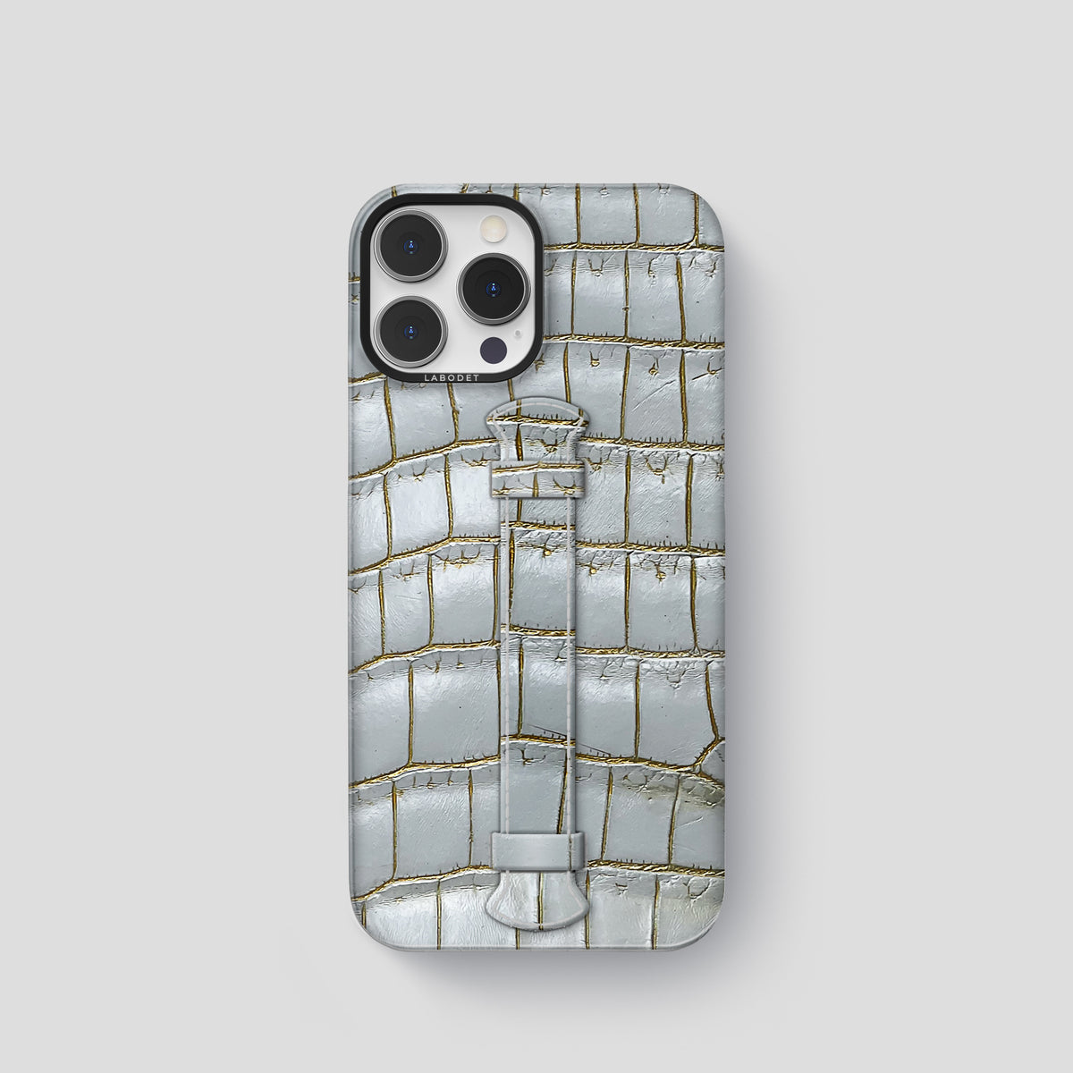 Arctic iPhone 15 Pro Center Handle Himalayan Crocodile with Black Metal -1 | Arctic-Black