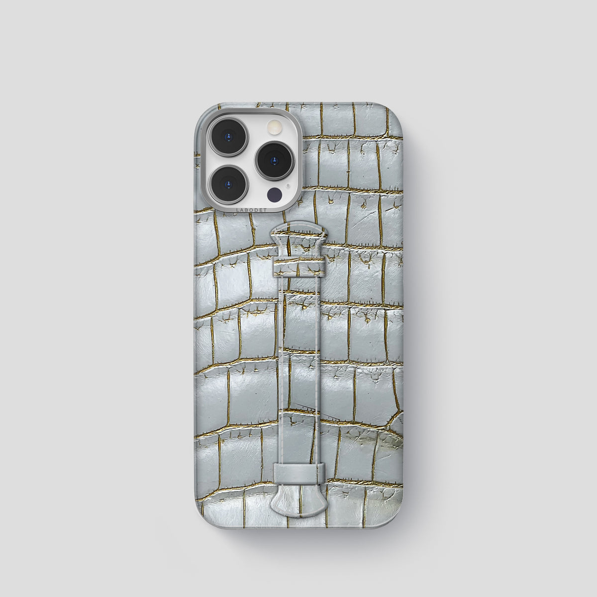 Arctic iPhone 15 Pro Center Handle Himalayan Crocodile with Steel Metal -1 | Arctic-Steel
