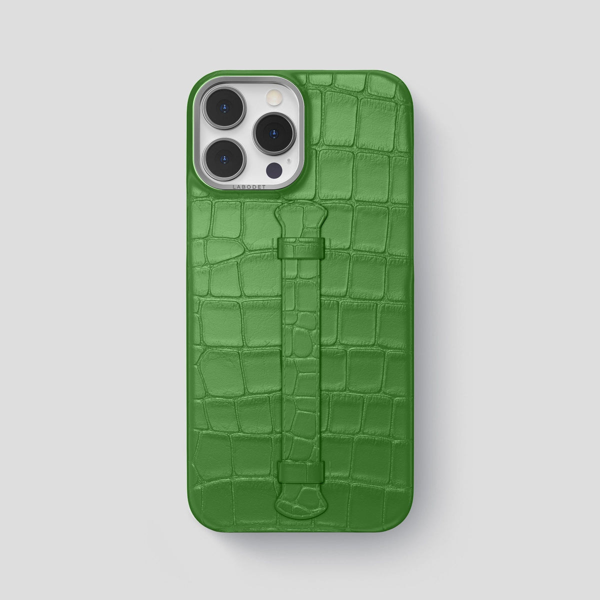 Apple-Green iPhone 15 Pro Max Handle Case Alligator with Steel Metal -1 | Apple-Green-Steel