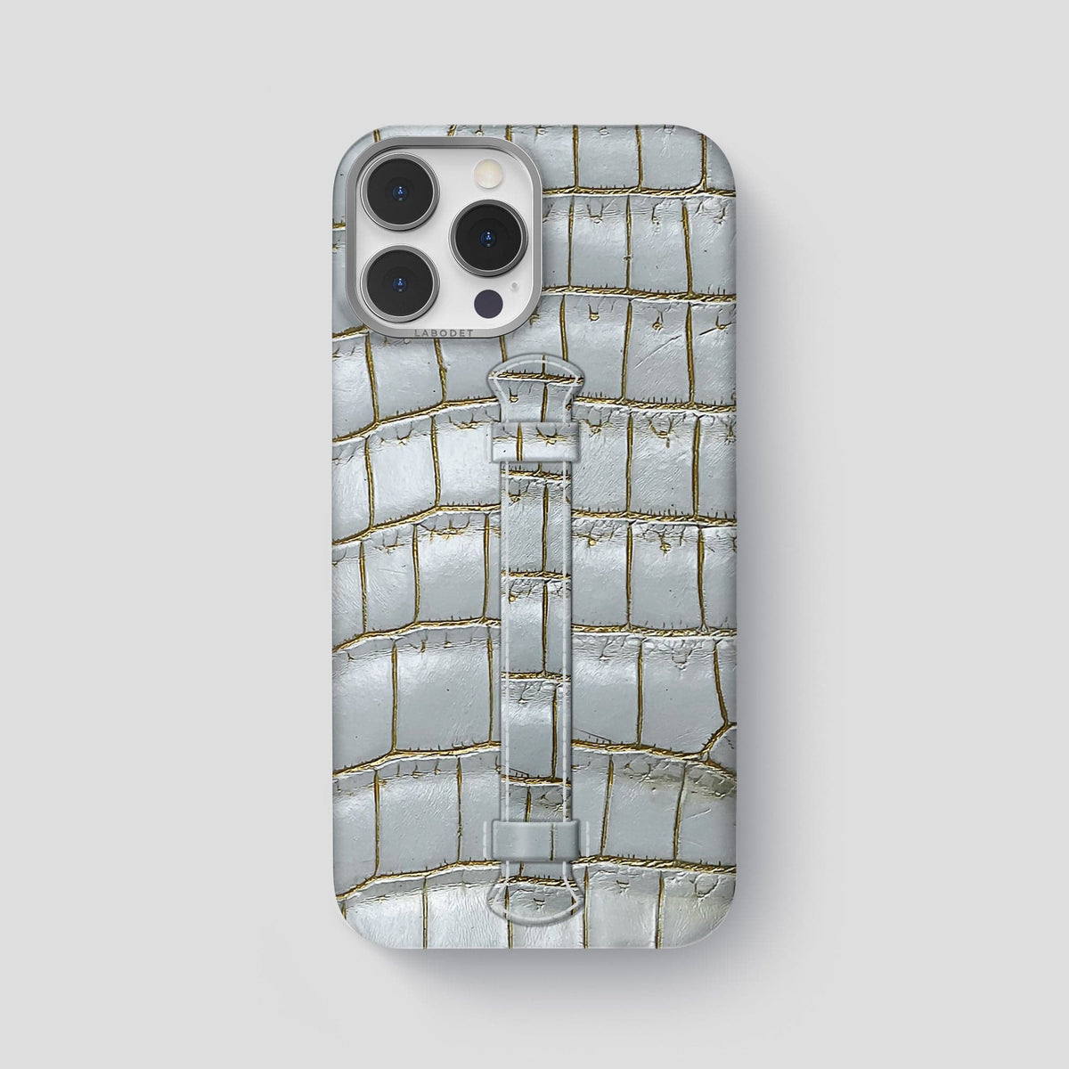 Arctic iPhone 15 Pro Max Central Handle Case Himalayan Crocodile with Steel Metal -1 | Arctic-Steel
