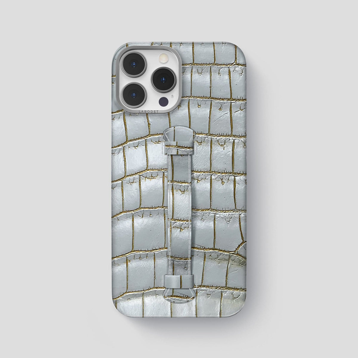 Arctic iPhone 15 Pro Max Central Handle Case Himalayan Crocodile with Steel Metal -2 | Arctic-Steel