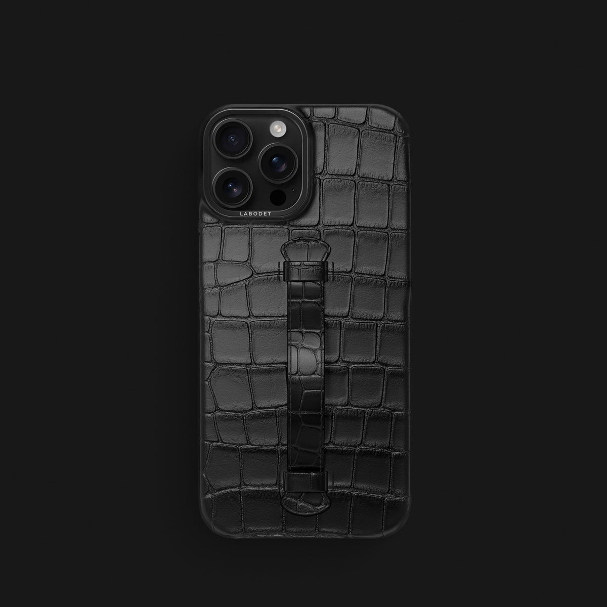 Edition-Black iPhone 16 Pro Center Handle Alligator with Black Metal -1 | Edition-Black-Black