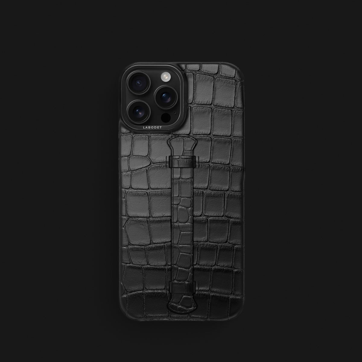 Edition-Black iPhone 16 Pro Center Handle Alligator with Black Metal -2 | Edition-Black-Black