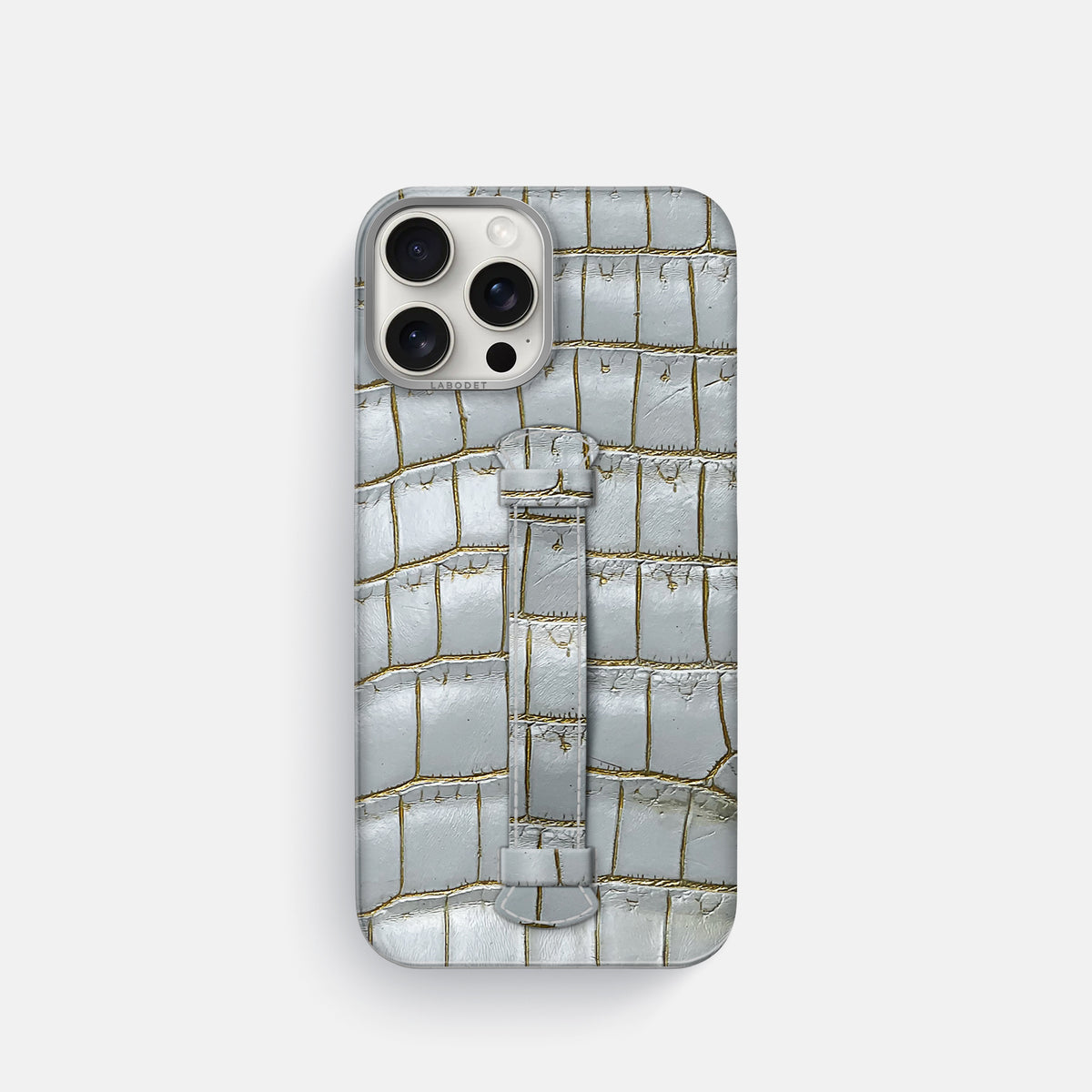 Arctic iPhone 16 Pro Center Handle Himalayan Crocodile with Steel Metal -2 | Arctic-Steel