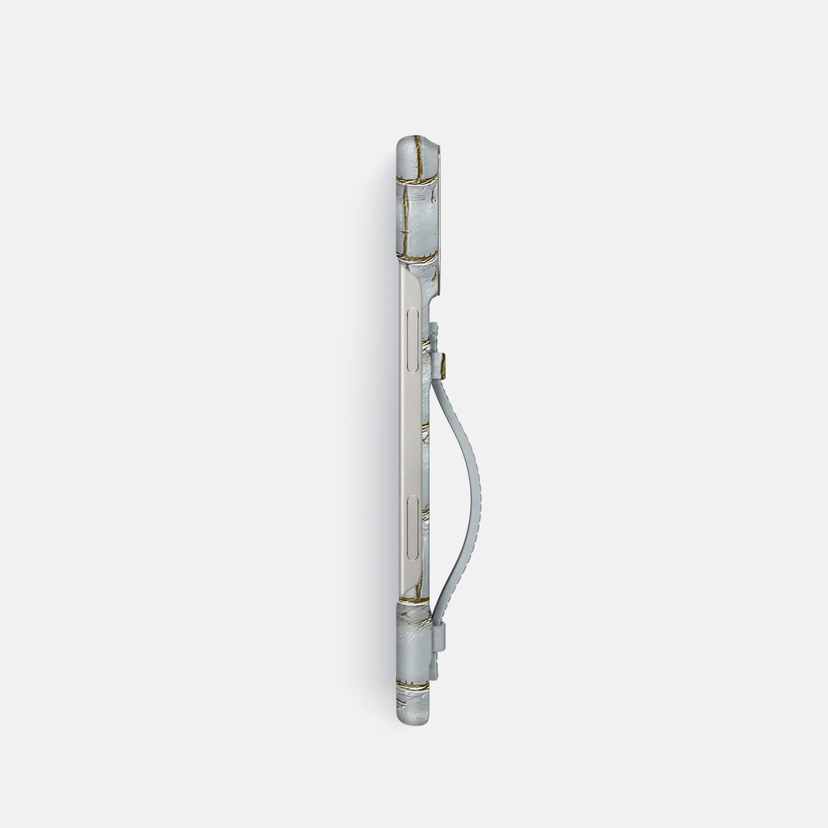 Arctic iPhone 16 Pro Center Handle Himalayan Crocodile with Steel Metal -3 | Arctic-Steel