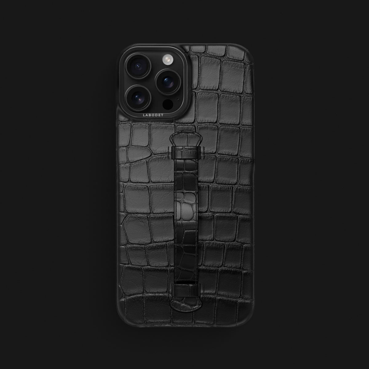 Edition-Black iPhone 16 Pro Max Center Handle Alligator with Black Metal -1 | Edition-Black-Black