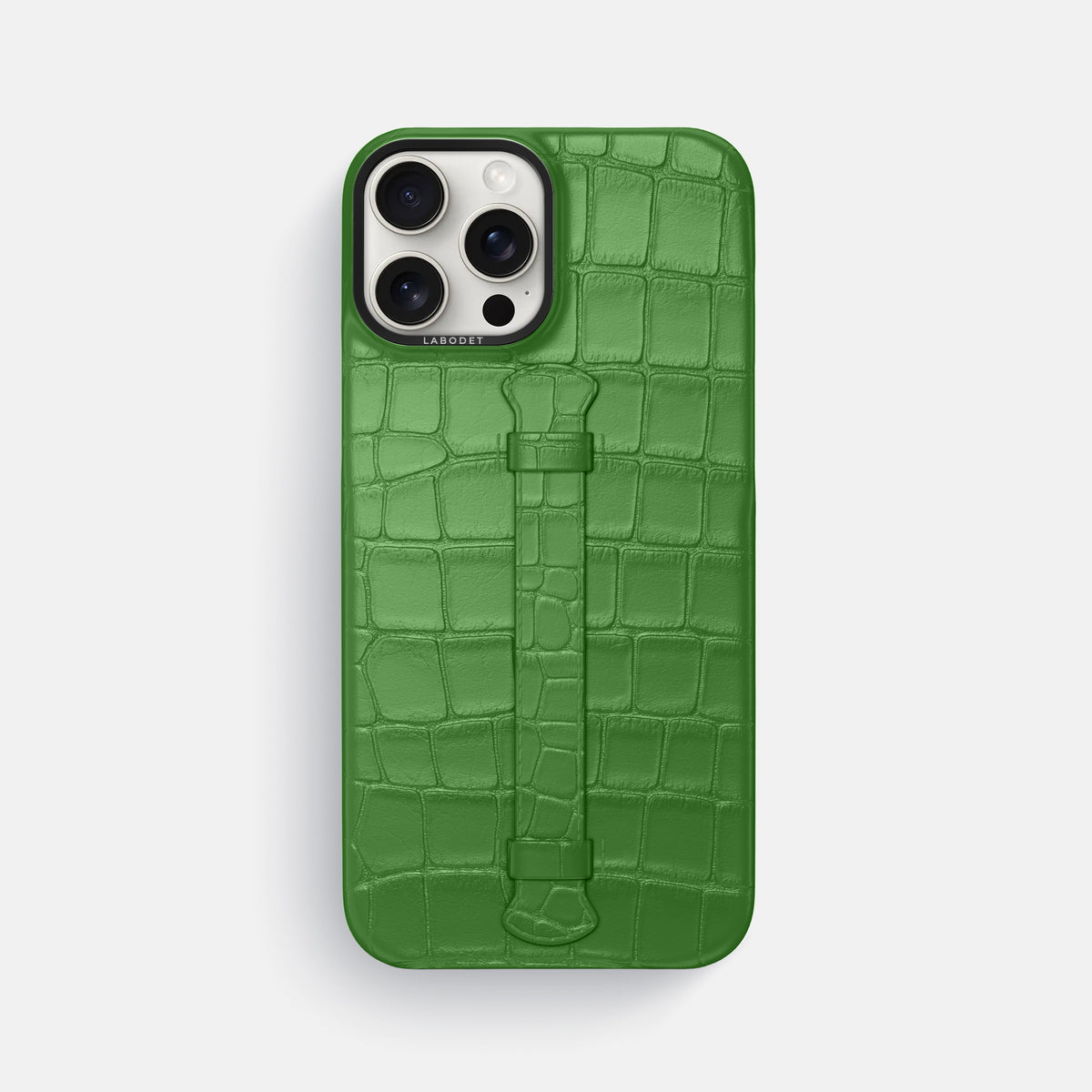 Apple-Green iPhone 16 Pro Max Center Handle Alligator with Black Metal -1 | Apple-Green-Black