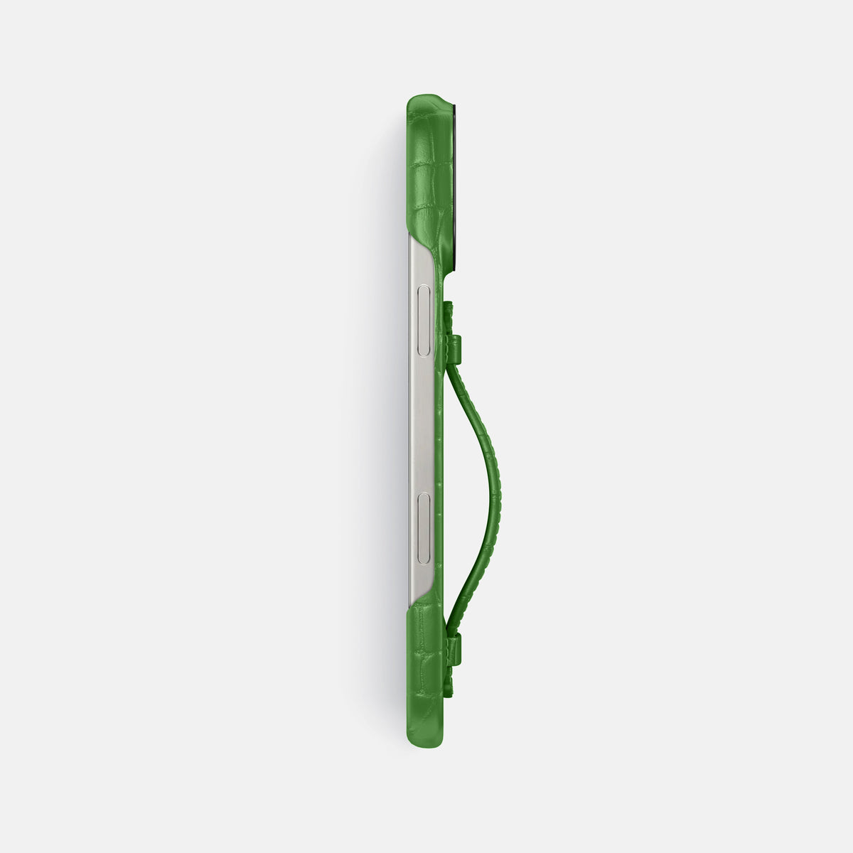 Apple-Green iPhone 16 Pro Max Center Handle Alligator with Black Metal -3 | Apple-Green-Black