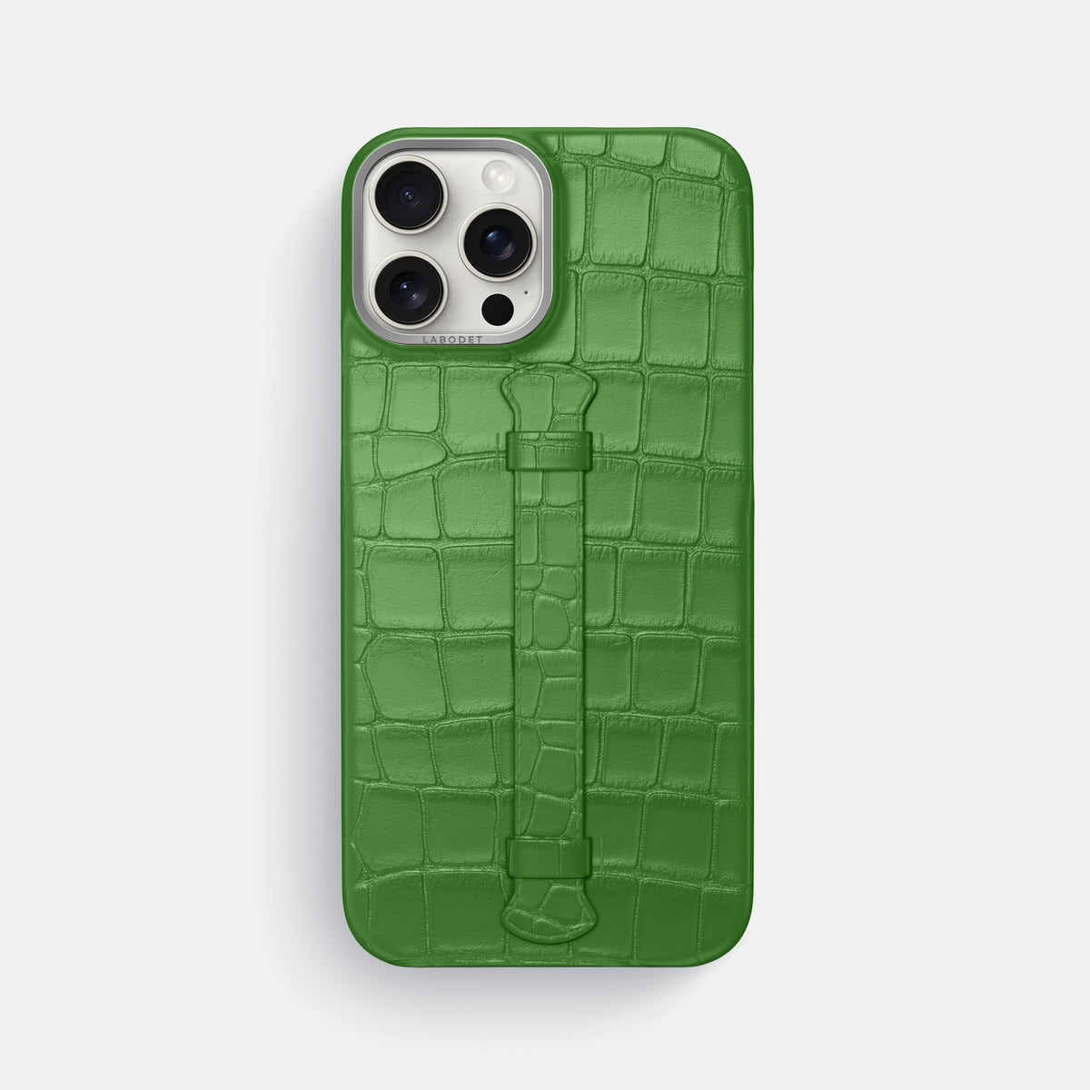 Apple-Green iPhone 16 Pro Max Center Handle Alligator with Steel Metal -1 | Apple-Green-Steel