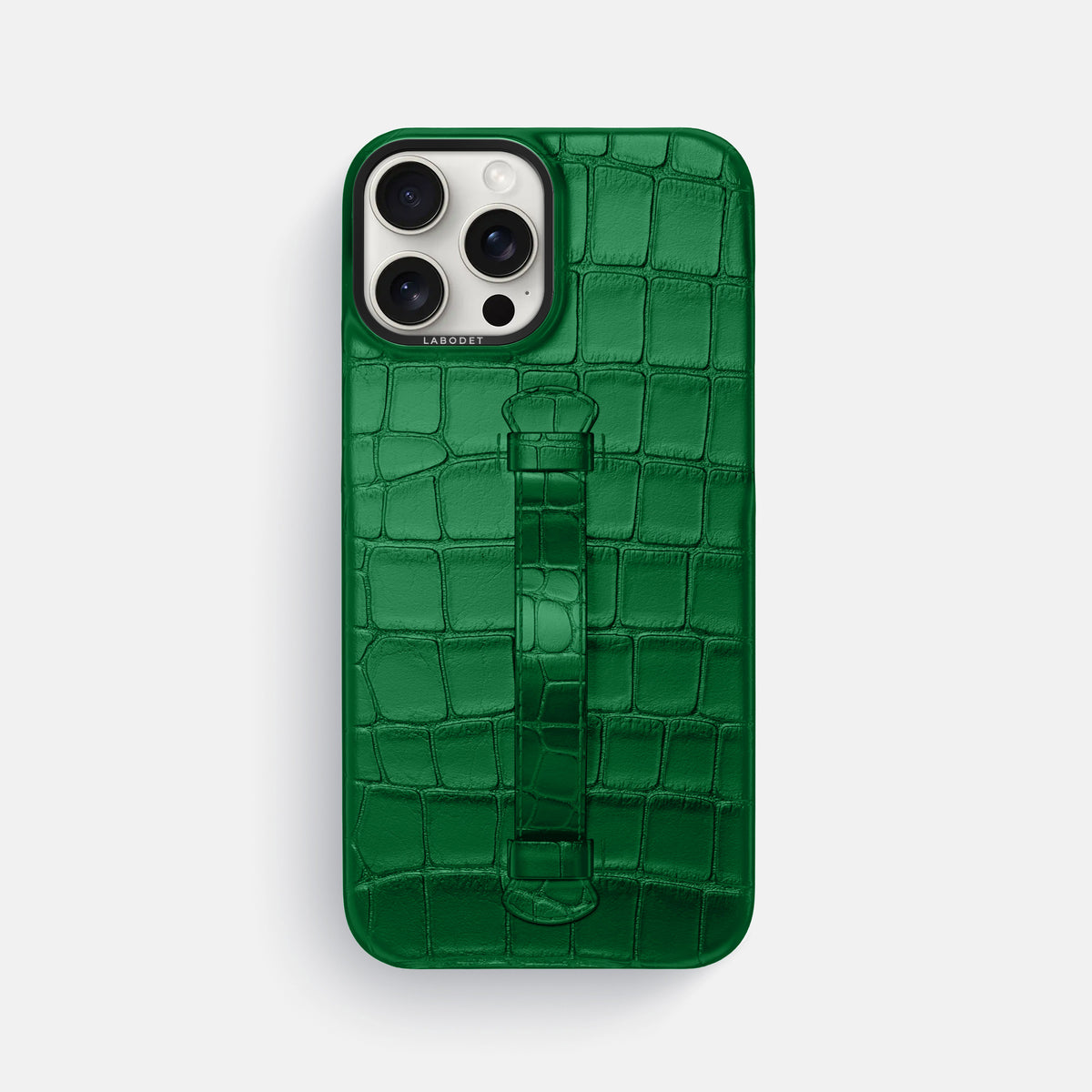 Forest-Green iPhone 16 Pro Max Center Handle Alligator with Black Metal -2 | Forest-Green-Black