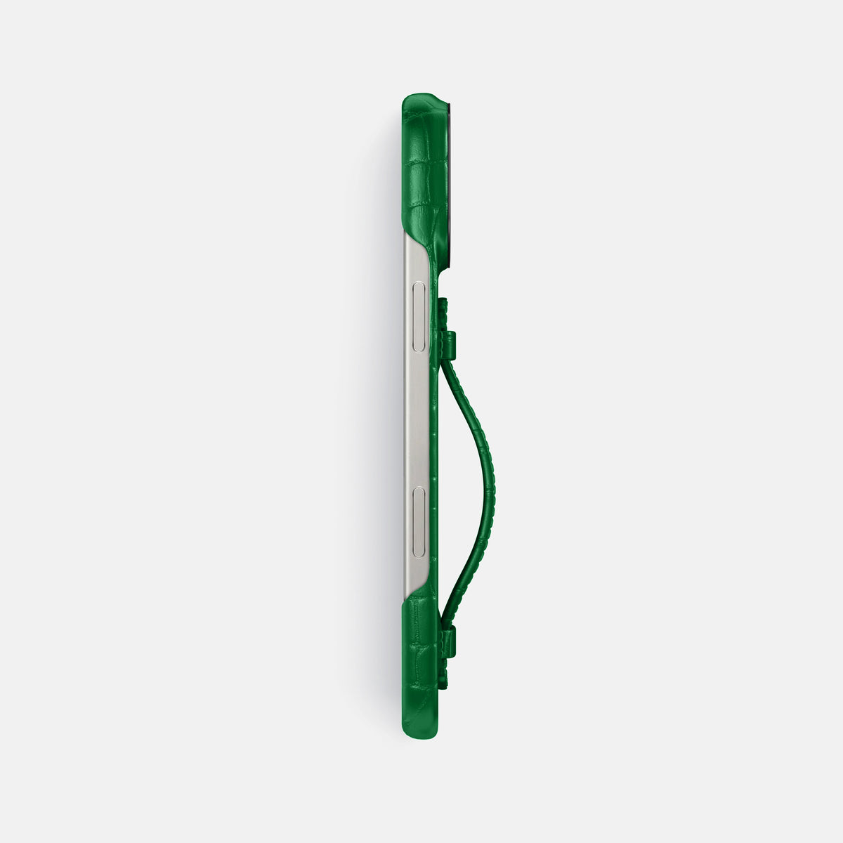 Forest-Green iPhone 16 Pro Max Center Handle Alligator with Black Metal -3 | Forest-Green-Black