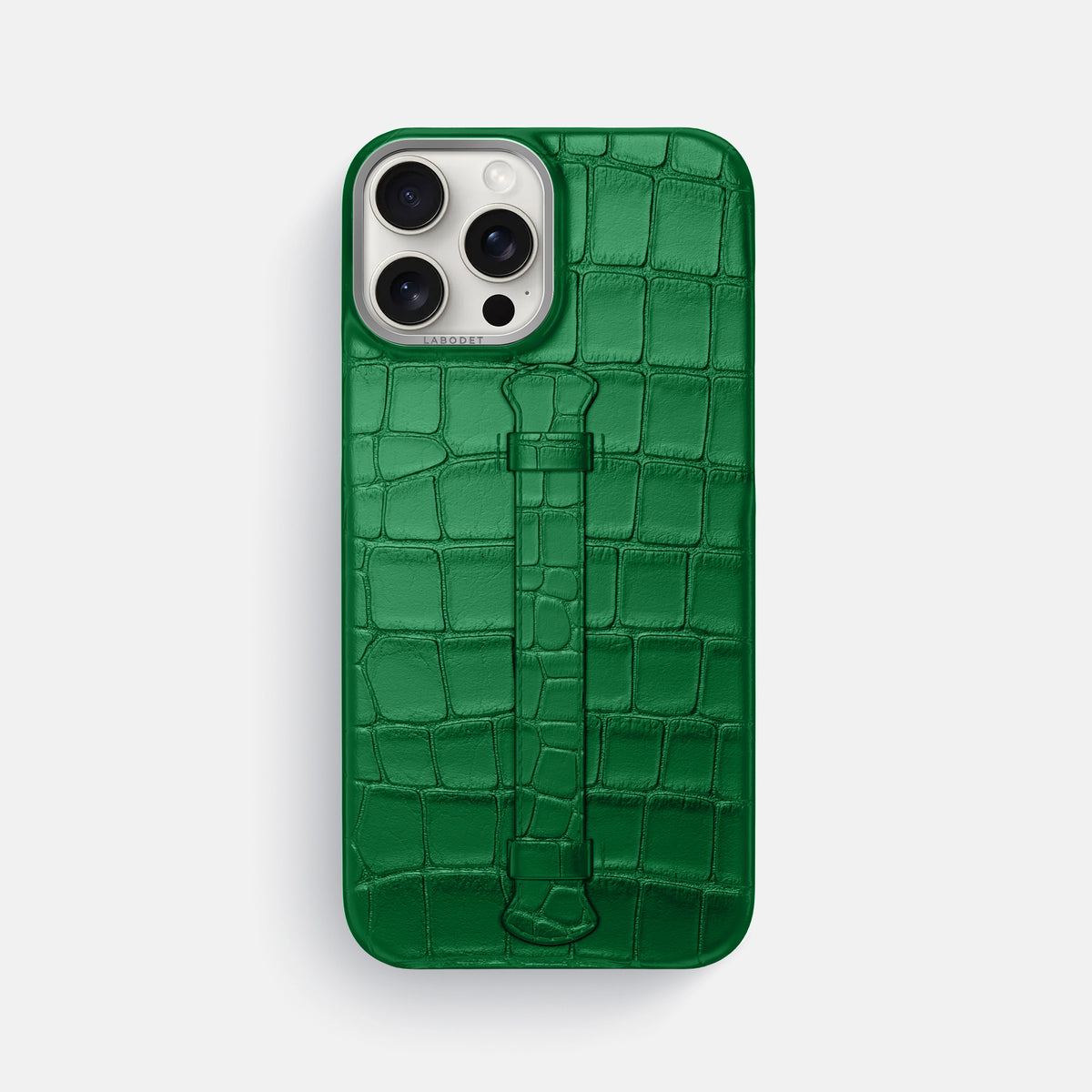 Forest-Green iPhone 16 Pro Max Center Handle Alligator with Steel Metal -1 | Forest-Green-Steel