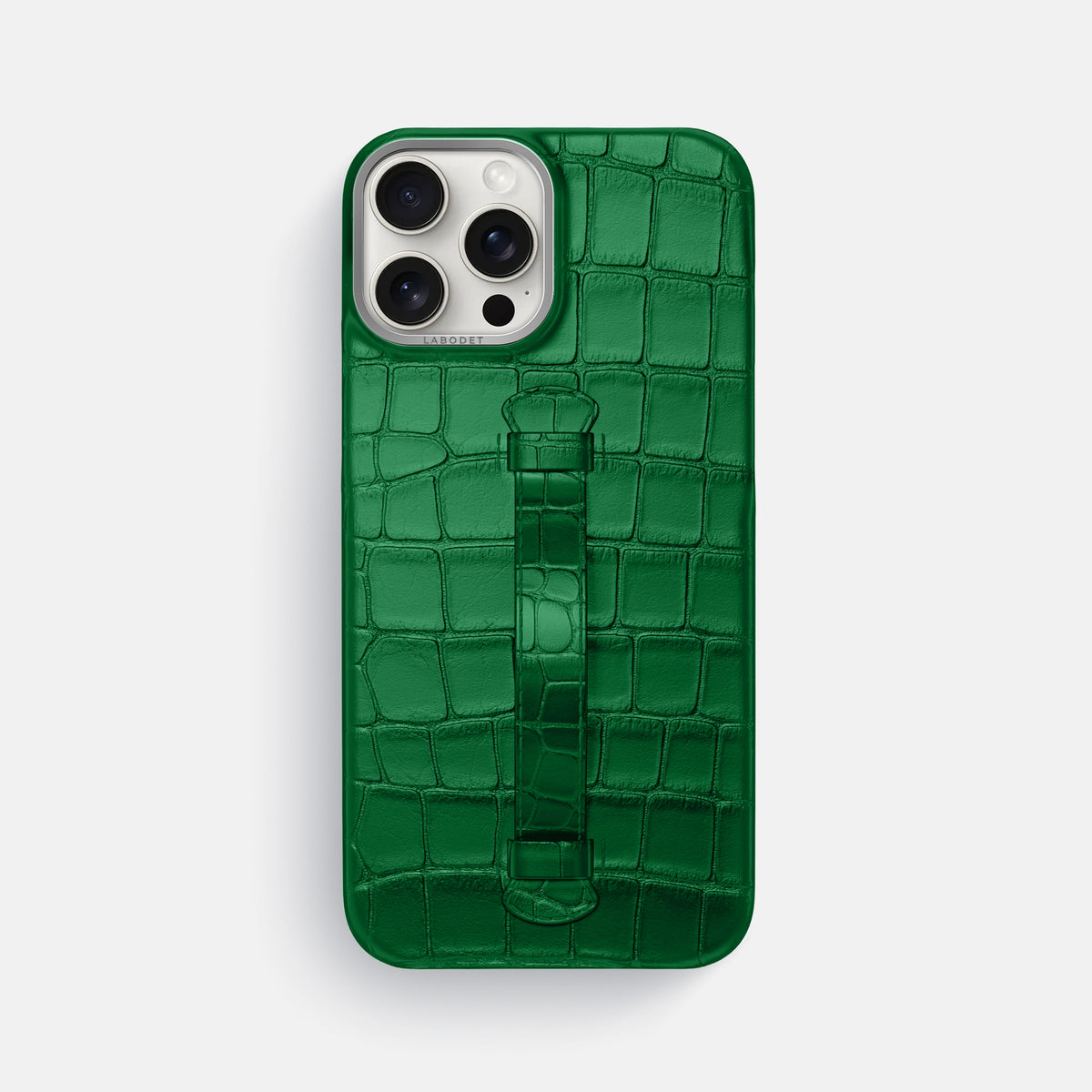 Forest-Green iPhone 16 Pro Max Center Handle Alligator with Steel Metal -2 | Forest-Green-Steel