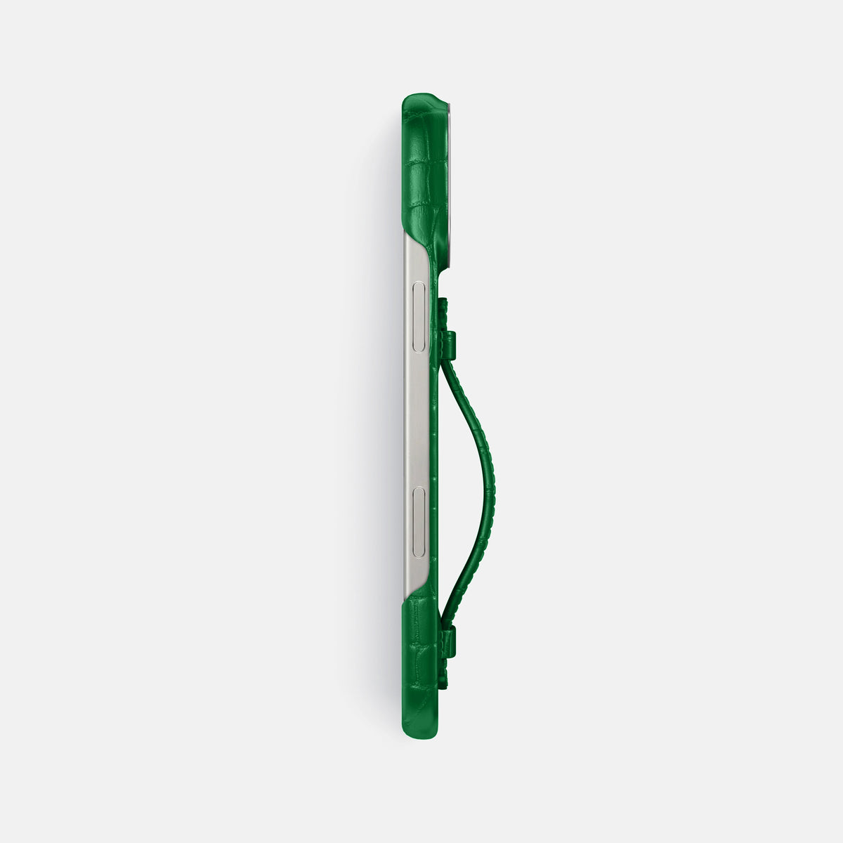 Forest-Green iPhone 16 Pro Max Center Handle Alligator with Steel Metal -3 | Forest-Green-Steel
