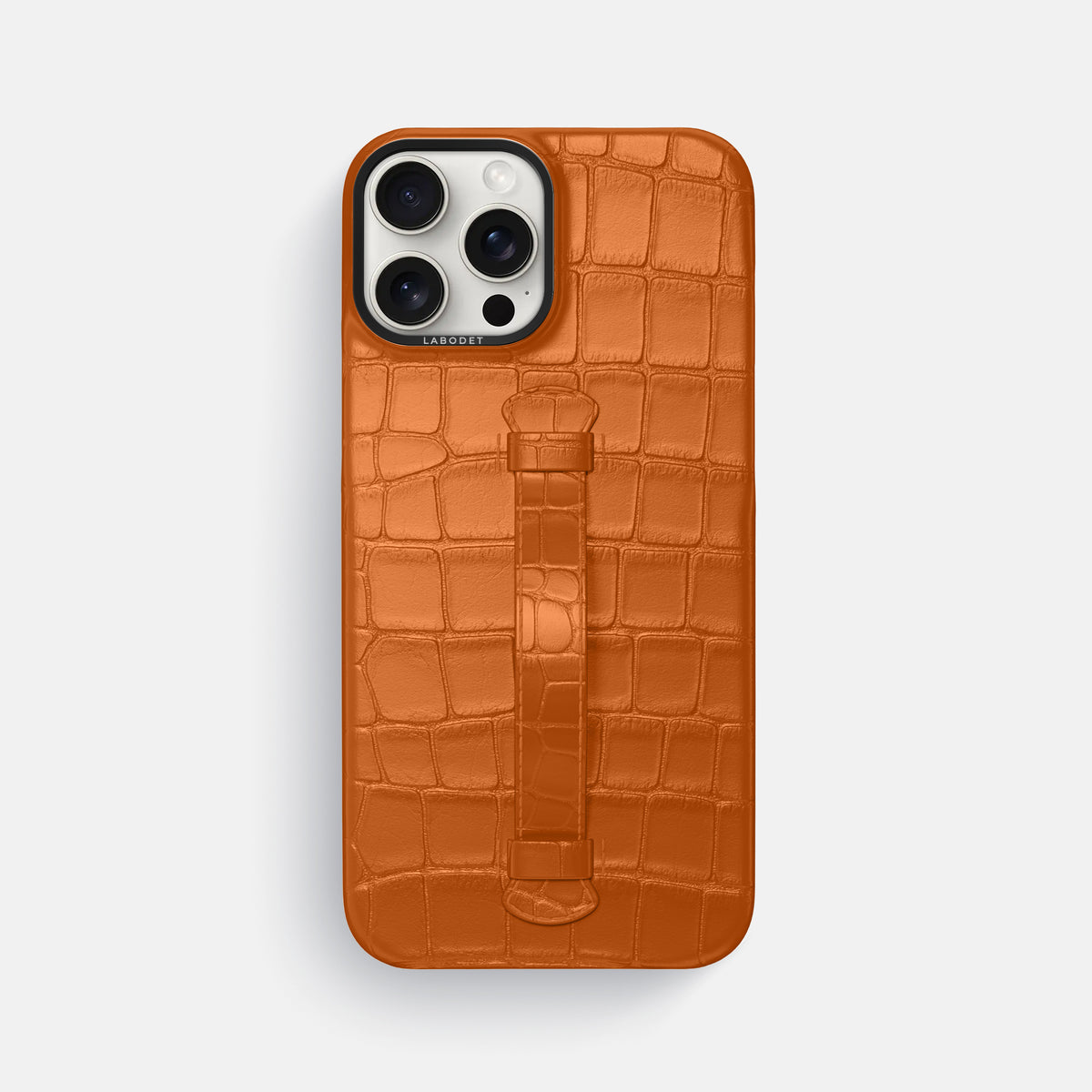 Orange iPhone 16 Pro Max Center Handle Alligator with Black Metal -2 | Orange-Black