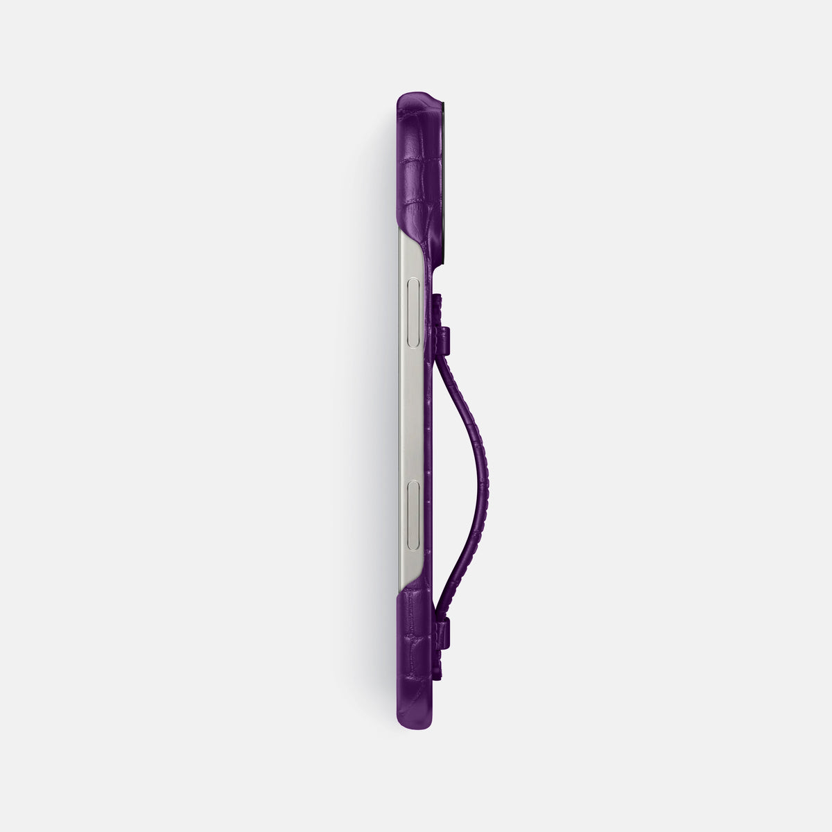 Purple iPhone 16 Pro Max Center Handle Alligator with Black Metal -3 | Purple-Black