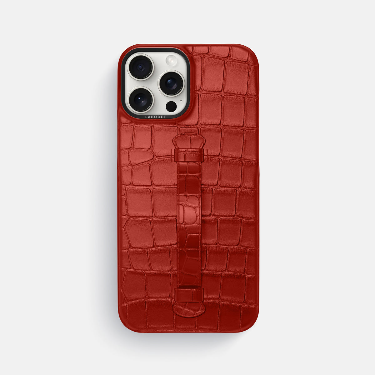 Red iPhone 16 Pro Max Center Handle Alligator with Black Metal -2 | Red-Black