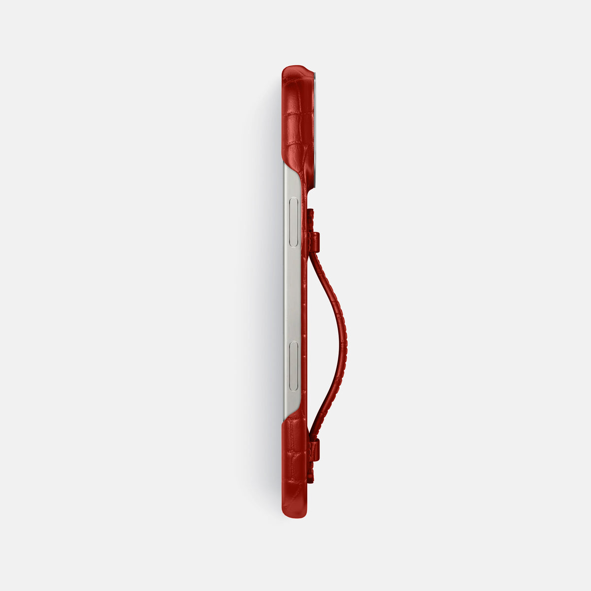 Red iPhone 16 Pro Max Center Handle Alligator with Steel Metal -3 | Red-Steel