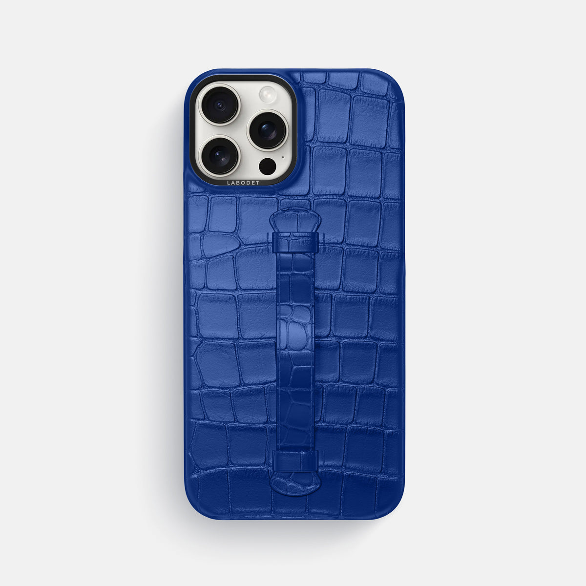 Royal Blue iPhone 16 Pro Max Center Handle Alligator with Black Metal -2 | Royal-Blue-Black