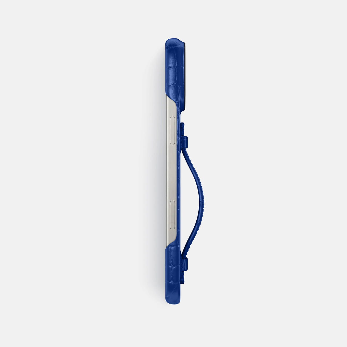Royal Blue iPhone 16 Pro Max Center Handle Alligator with Black Metal -3 | Royal-Blue-Black