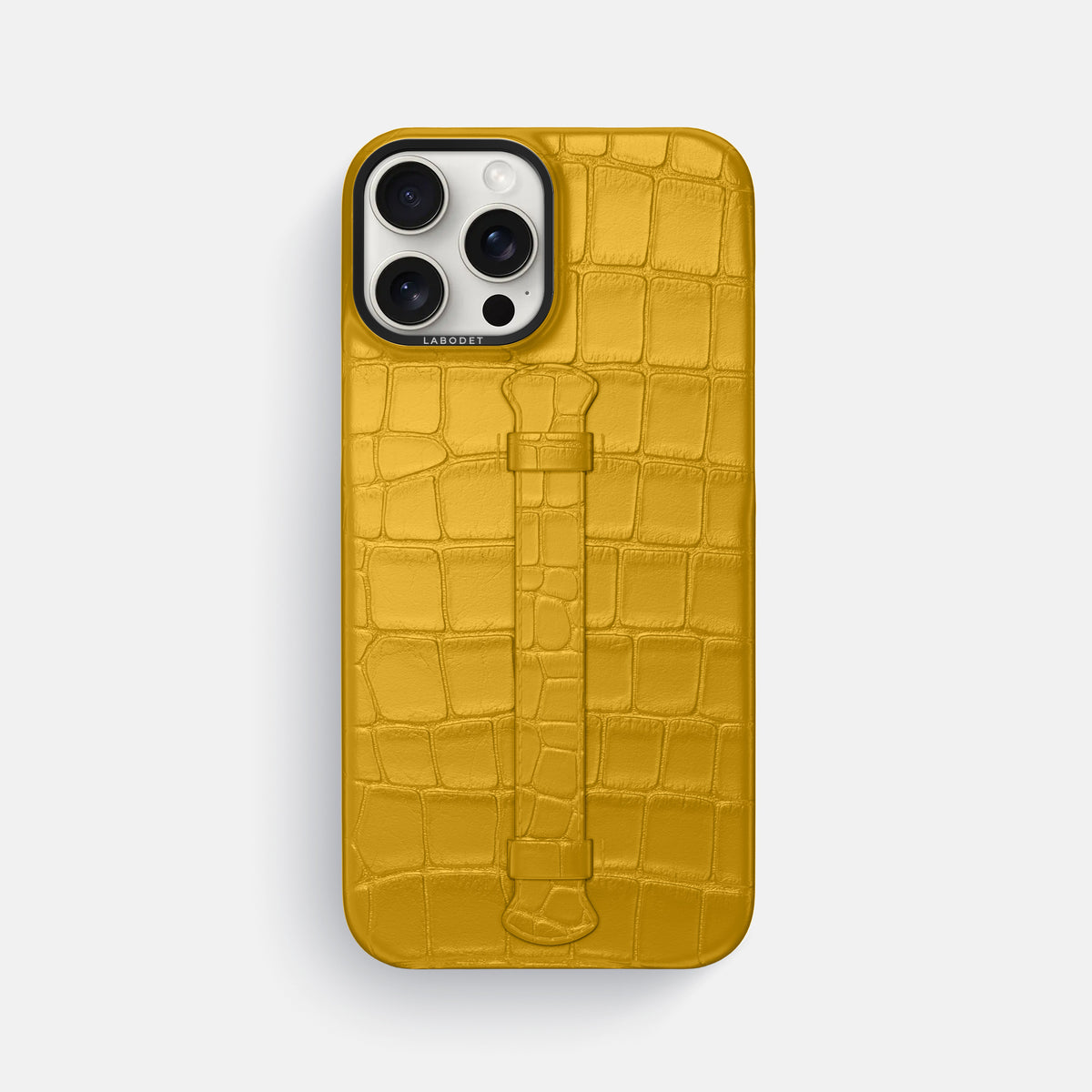 Yellow iPhone 16 Pro Max Center Handle Alligator with Black Metal -1 | Yellow-Black