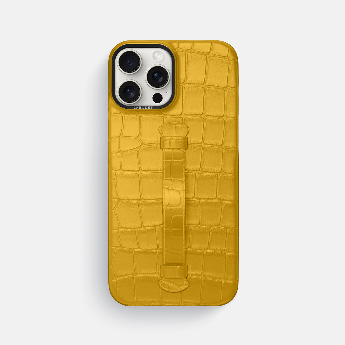 Yellow iPhone 16 Pro Max Center Handle Alligator with Black Metal -2 | Yellow-Black