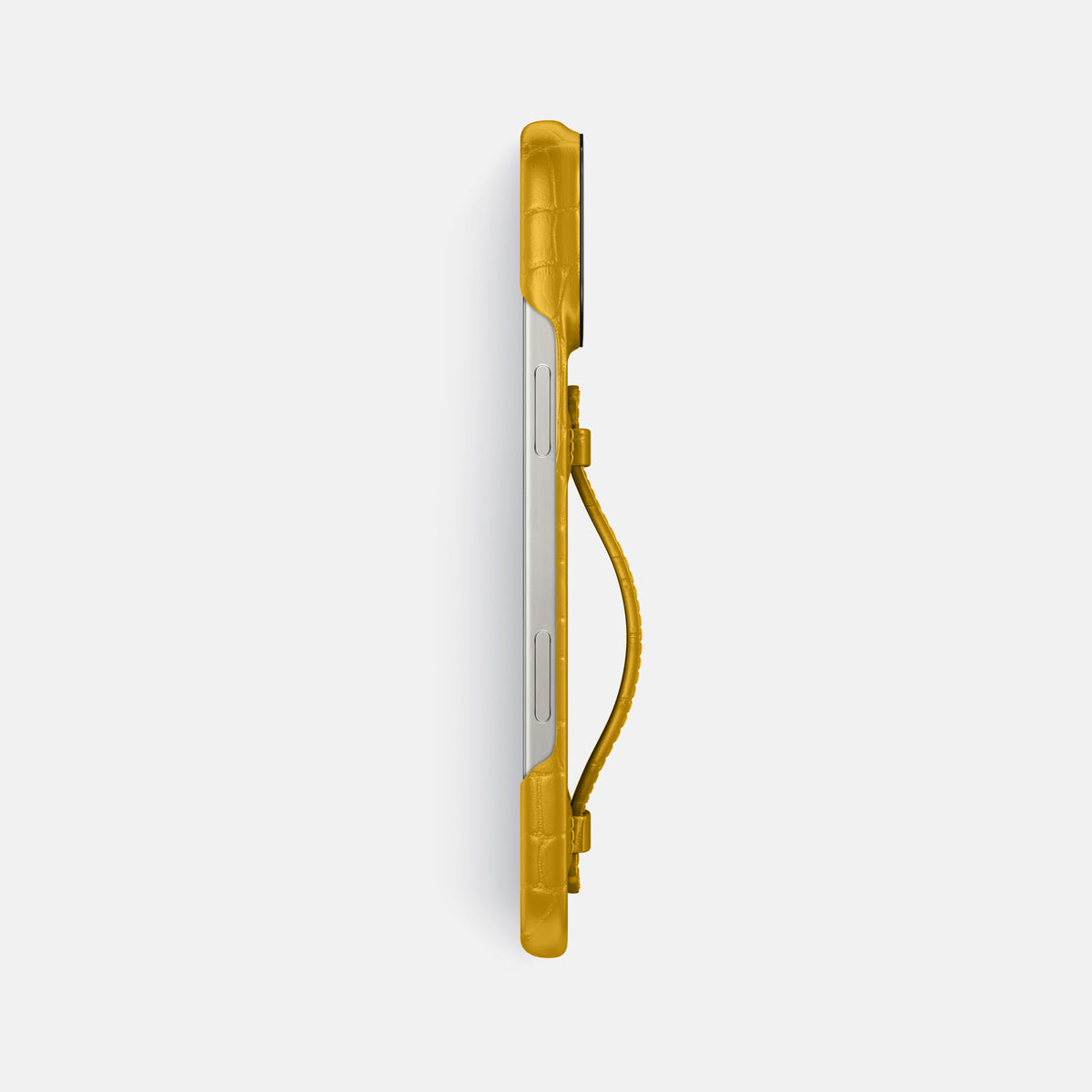 Yellow iPhone 16 Pro Max Center Handle Alligator with Black Metal -3 | Yellow-Black