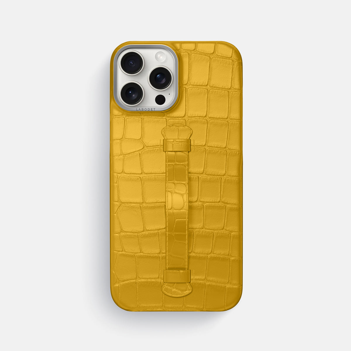 Yellow iPhone 16 Pro Max Center Handle Alligator with Steel Metal -2 | Yellow-Steel