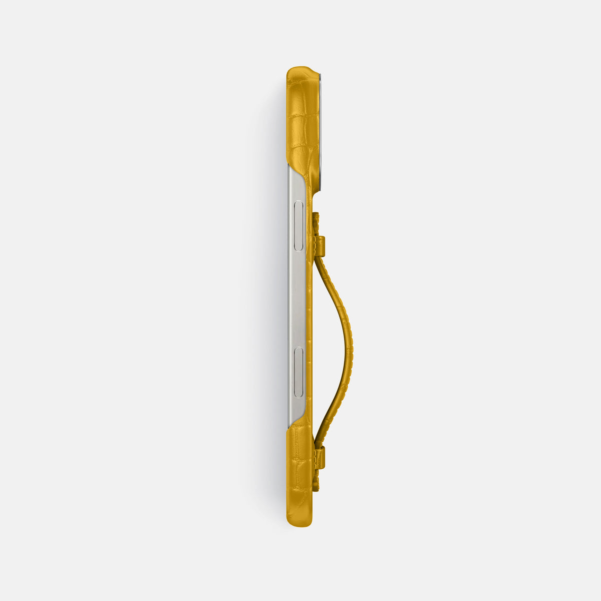 Yellow iPhone 16 Pro Max Center Handle Alligator with Steel Metal -3 | Yellow-Steel