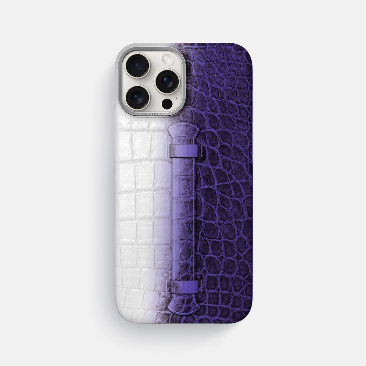 Purple iPhone 16 Pro Max Center Handle Himalayan Crocodile with Steel Metal -1 | Purple-Steel