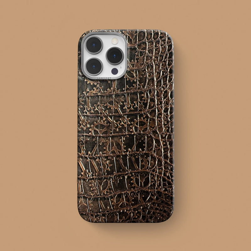 iPhone 15 Pro Max Classic Case 1/1 Horology Copper Alligator with Steel Metal -1 | Horology-Copper-Steel